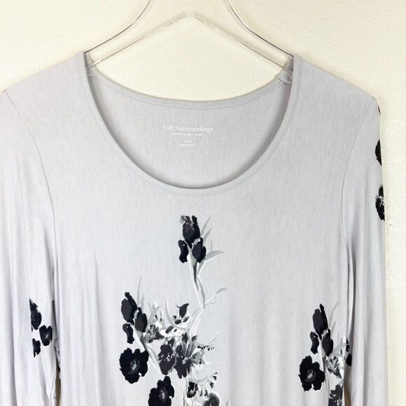 Soft Surroundings Long Sleeve Floral Blouse Top Small - Picture 3 of 6